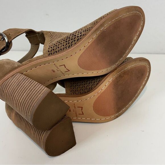 Marc Fisher Vixen Suede Cutout Block Heel Sandals 10 - Picture 7 of 8